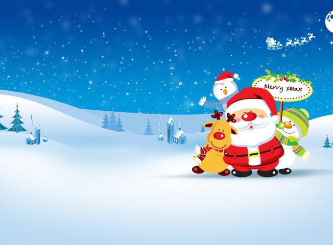 Wallpaper Christmas, New Year, Santa, deer, snowman, penguin, winter, HD, Holidays 50981946